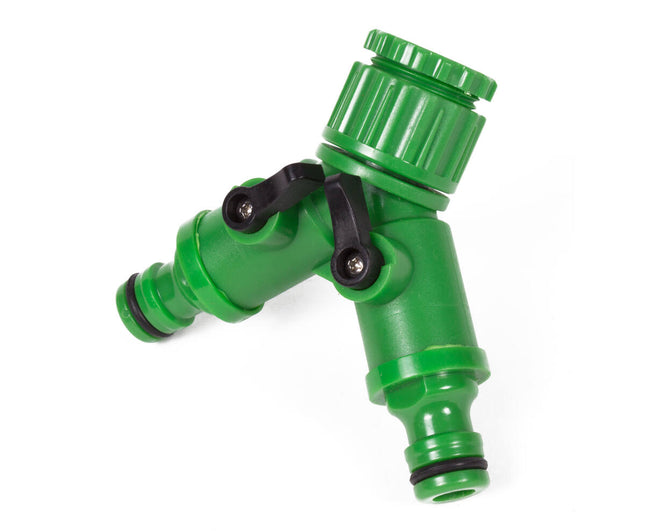Water Snelkoppeling 2-Weg, 1/2"-3/4", Voor Tuinslangen Aansluiten
