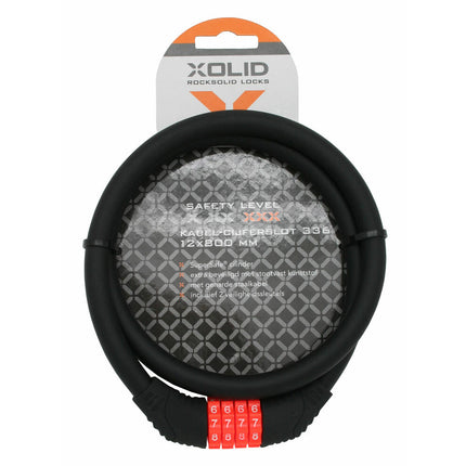 Cijferslot Kabel 12x800 mm, Veilig Fiets- en Scooterbeveiliging