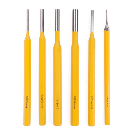 Drevel Center Set 6 dlg Cr-V: 6-delig Cr-V staal voor hout- en metaalbewerking