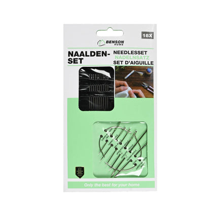 Naaldenset 18 dlg - Voor Naaiwerk, Tapijt & Bekleding, RVS Kwaliteit