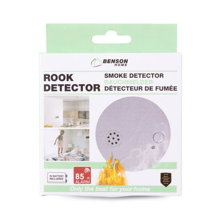 Optische Rookdetector 85dB, 9V, 10 Jaar Sensor, Testknop, EN-14604.