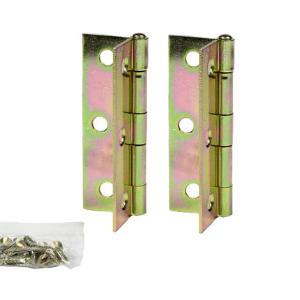 Scharnieren 75x46mm, 2 stuks, incl. 12 schroeven voor deuren.