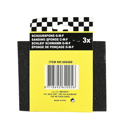 Schuurpad Set 3 dlg Zwart: Fijn, Middel, Grof - Voor Hout en Metaal