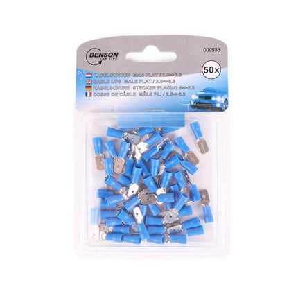 Kabelschoen 50st 2.5-6.3mm Blauw, Snelle Verbinding Elektronica.
