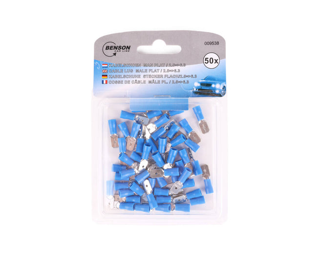 Kabelschoen 50st 2.5-6.3mm Blauw, Snelle Verbinding Elektronica.