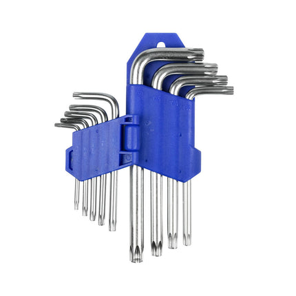 Torx Sleutelset 9-delig, Kort, T10-T50, Voor Moeilijk Bereikbare Plekken