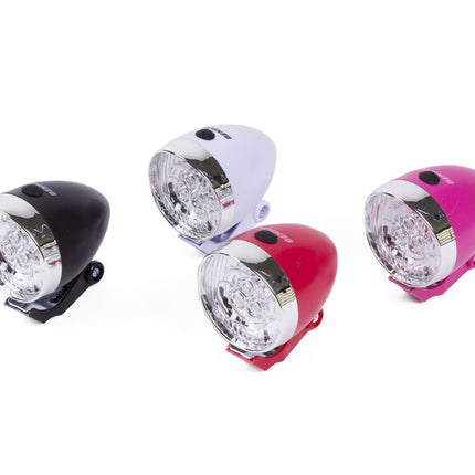 Fietskoplamp 3 LED, helder wit licht, met 3 AAA batterijen inbegrepen.