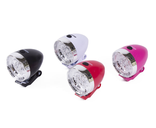Fietskoplamp 3 LED, helder wit licht, met 3 AAA batterijen inbegrepen.