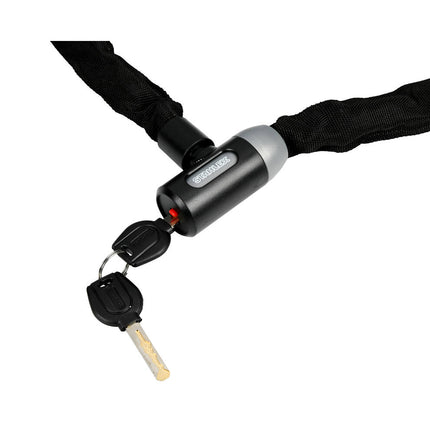Kettingslot 985 - Gehard staal, 5mm, 1200mm, voor fiets en motor.