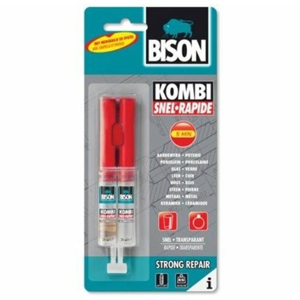 Bison Kombi Snel 24 ml - Snelle en Sterke Lijm voor Diverse Materialen