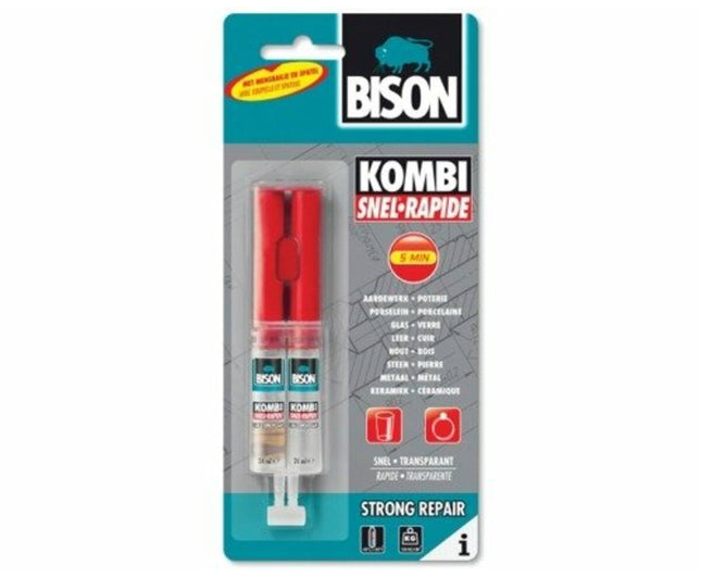 Bison Kombi Schnell 24 ml – Schneller und starker Klebstoff für verschiedene Materialien