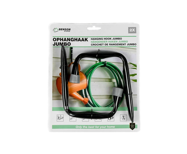Ophanghaken 2 dlg Jumbo: Stalen haken 15x9,5/13cm voor ladders/fietsen.