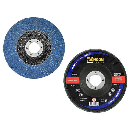Lamellenschijf 125 mm K 60 - Ideaal voor Schuren van Staal en Hout