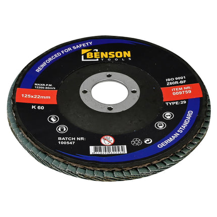 Lamellenschijf 125 mm K 60 - Ideaal voor Schuren van Staal en Hout