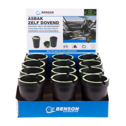 Zelfdovende Asbak 10,6x8cm met Glow in the Dark voor Auto Bekerhouder