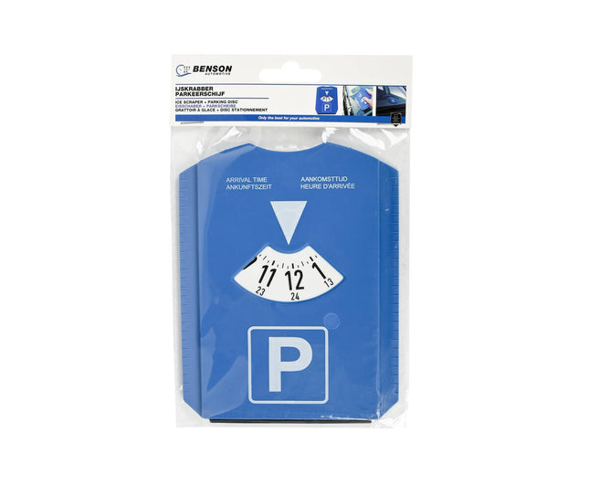 Parkeerschijf + IJskrabber 15.5x12cm, ideaal voor parkeren & ijsvrij maken