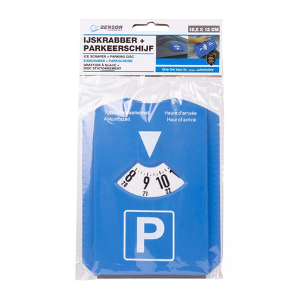 Parkeerschijf + IJskrabber 15.5x12cm, ideaal voor parkeren & ijsvrij maken
