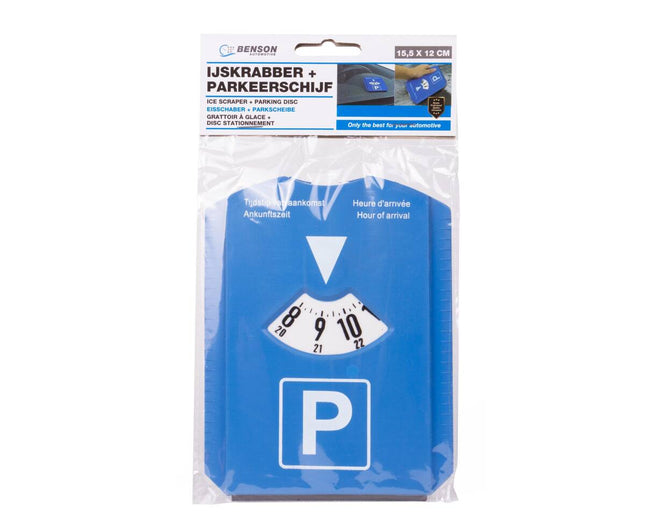 Parkeerschijf + IJskrabber 15.5x12cm, ideaal voor parkeren & ijsvrij maken