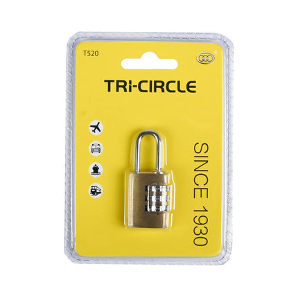 Tri-Circle Cijferslot 20mm: Compacte beveiliging voor koffers en kluisjes.