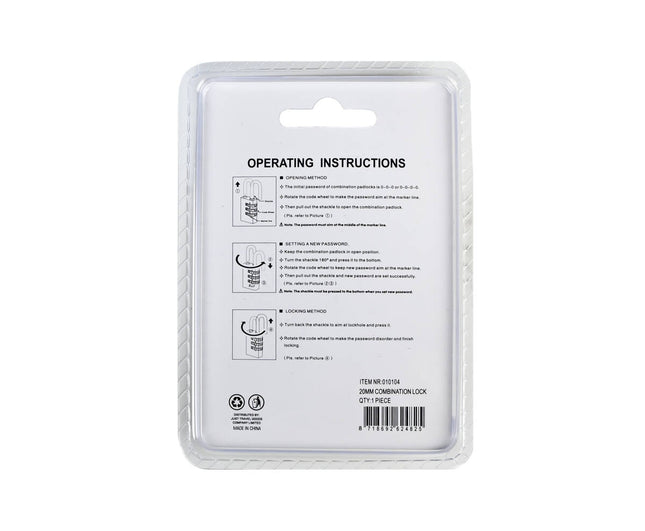 Tri-Circle Zahlenschloss 20mm: Kompakte Sicherung für Koffer und Spinde.