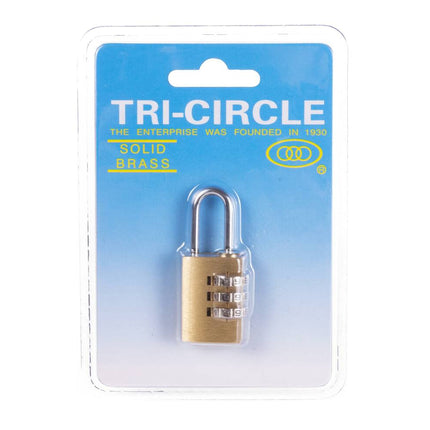 Tri-circle Cijferslot 25mm, 3-cijferige code, ideaal voor reizen.