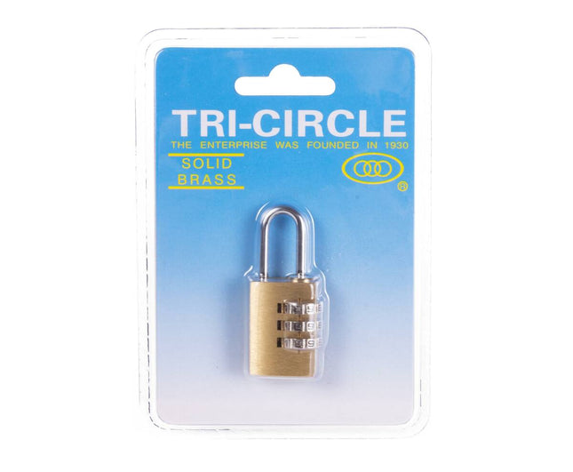 Tri-circle Zahlenschloss 25 mm, 3-stelliger Code, ideal für Reisen.