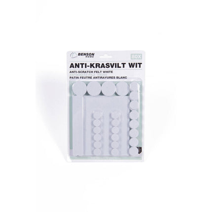 Antikrasvilt Set 80 dlg Wit - Beschermt vloeren, geluiddempend
