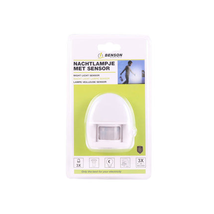 LED Nachtlamp met Bewegingssensor, Batterijgevoed, Voor Gangen/Baden