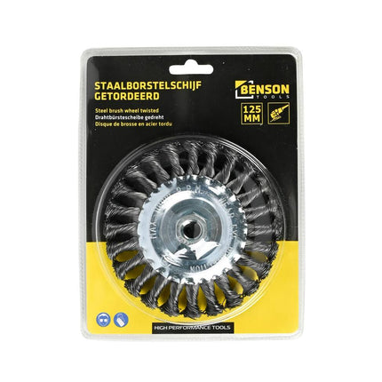 Staalborstelschijf 125mm M14, Verwijdert Roest/Verf, Voor Haakseslijper