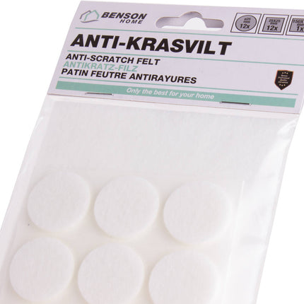 Antikrasvilt Set 25dlg Wit - Bescherm Vloer, Zelfklevend, Meubelvilt
