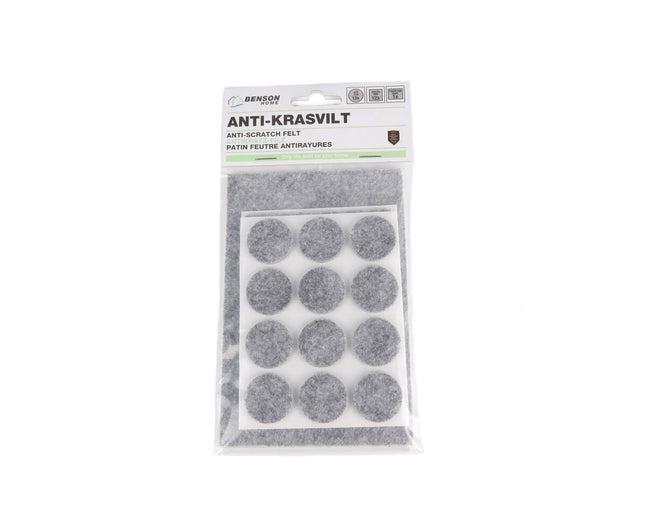 Grijze 25-dlg Antikrasvilt Set: Bescherm Vloeren, Zelfklevend