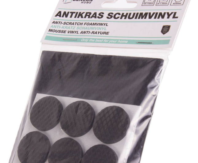 Zwarte Antikras Schuimvinyl Set 25dlg, Beschermt Vloeren, Zelfklevend