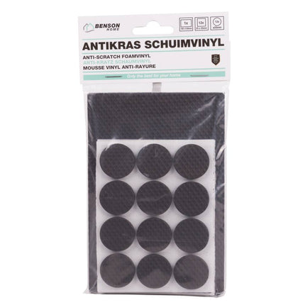 Zwarte Antikras Schuimvinyl Set 25dlg, Beschermt Vloeren, Zelfklevend