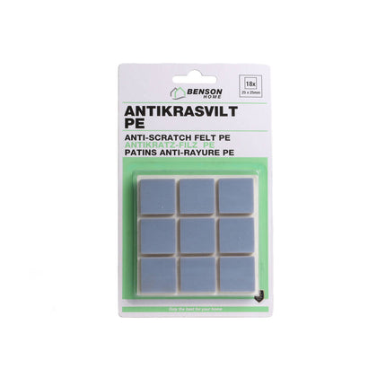 Antikrasvilt 25x25 mm, 18 dlg, beschermt vloeren tegen krassen.