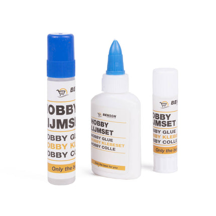 Hobby Lijmset 3 dlg - Lijmstift, Tube, Roller voor Knutselprojecten