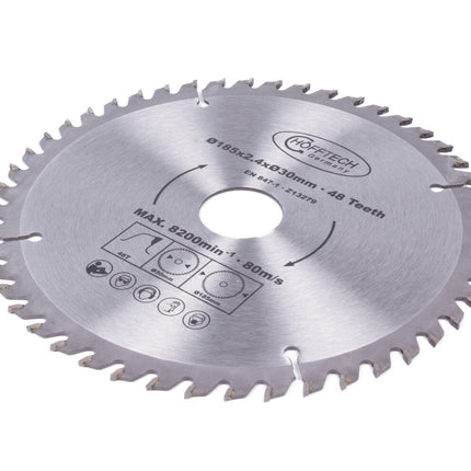 Cirkelzaagblad 185mm, 48 Tands, 2.4mm Dik, Perfect voor Houtzagen