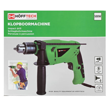 Klopboormachine 500W, 1.5-13mm, 0-3200 RPM, boren & klopboren.