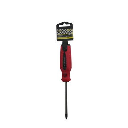 PZ2 Schroevendraaier 100mm Cr-V, Rood/Zwart, Voor Pozidriv Schroeven