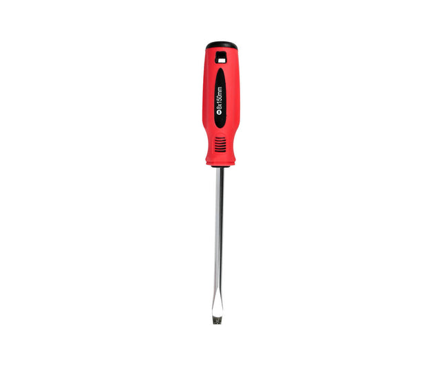 Platkop Schroevendraaier 8x150mm Cr-V Rood/Zwart - Ideaal voor Reparaties