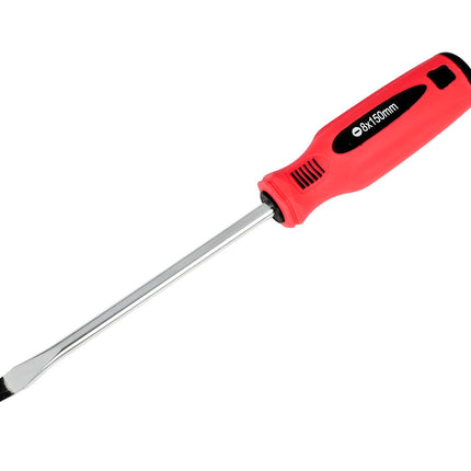 Platkop Schroevendraaier 8x150mm Cr-V Rood/Zwart - Ideaal voor Reparaties