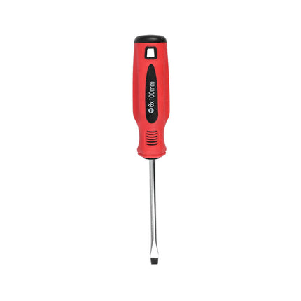Plat 6x100 Schroevendraaier Rood/Zwart Cr-V, Magnetische Punt
