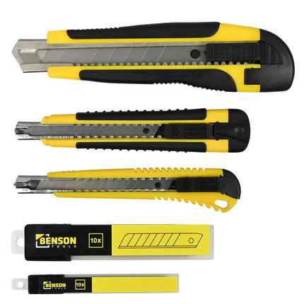 Afbreekmessen Set: 9 mm & 18 mm Snijwerk met 20 Reservemessen