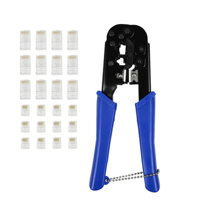Krimptang Set 25-delig: Voor RJ45 Ethernet & RJ11/12 Telefoonstekkers.