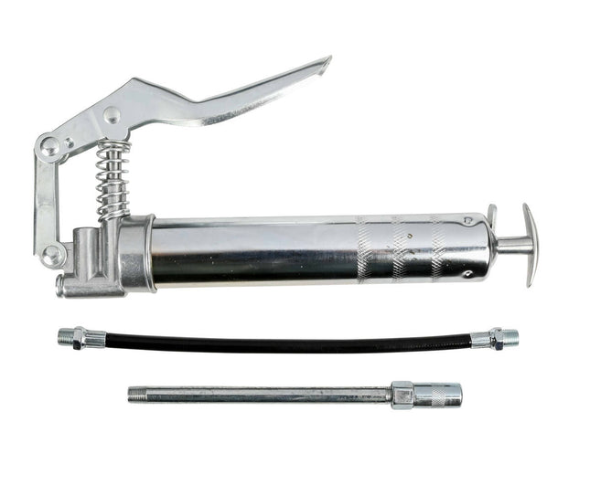 Eenhands Vetspuit 85g, Inclusief Flexibele Slang & Vaste Pijp 135mm