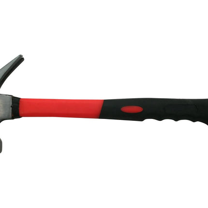 Kleiner oranger Klauenhammer mit Fiberglasstiel für leichte Zimmerarbeiten.
