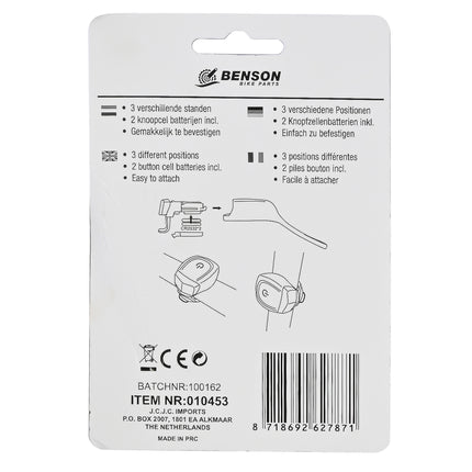 Fietslamp LED 2 dlg silicone – Functie knipperen - aan - uit, 31,8 mm, Waterdicht