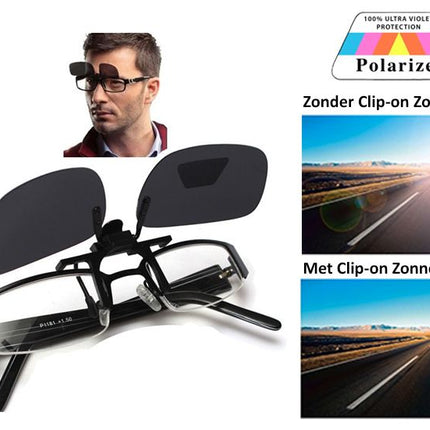 Zonnebril clip on display – 2 maten heren-model en dames-model, Neusbrug breedte 15 mm