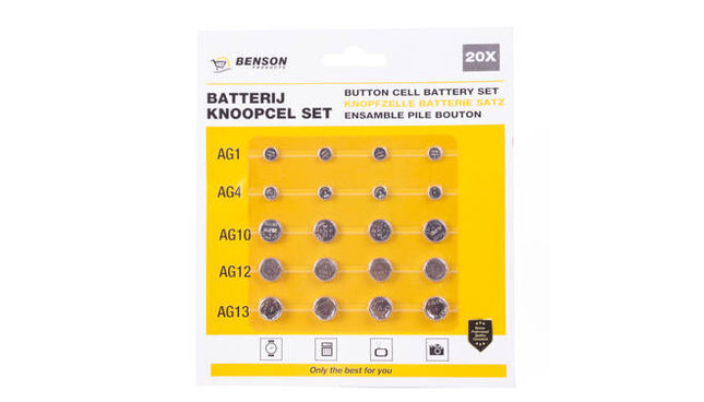 Batterie-Knopfzellen-Set 20x Lithium - Uhren, Taschenrechner, Spielzeug