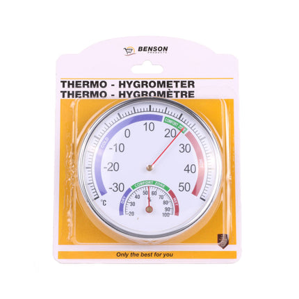 Thermo-Hygrometer: -30°C tot 50°C, 20-100% RH, voor binnenklimaat.