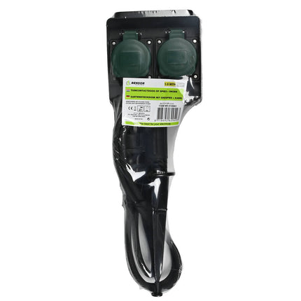 Tuincontactdoos Spies 1.5m, 2 Stopcontacten, IP44 Spatwaterdicht